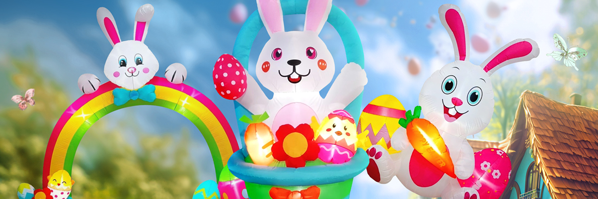 Easter Inflatables! Bunny in Basket Featured