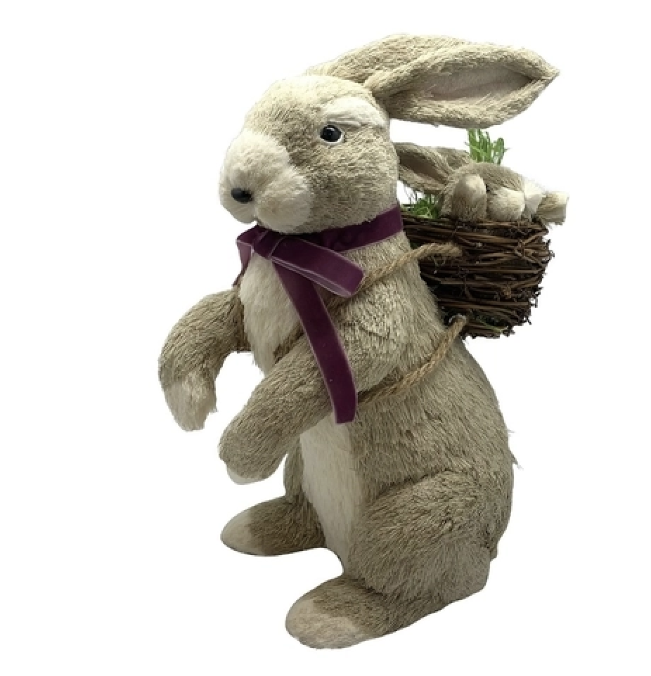 Standing Rabbit with Basket 40cm