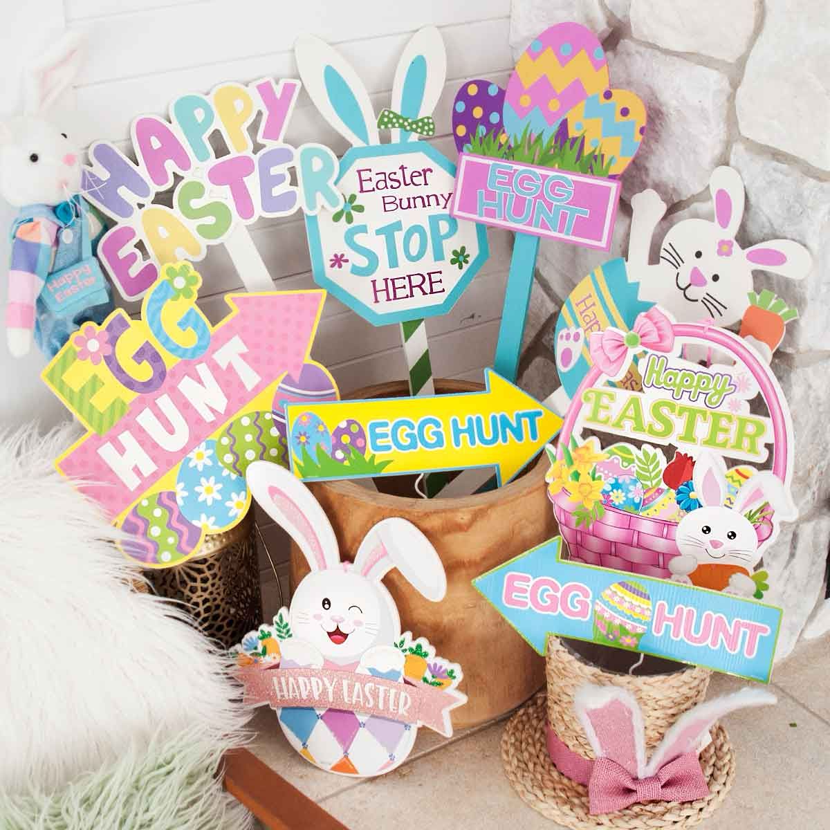 Easter Signs & Plaques. Yard Stakes Featured.